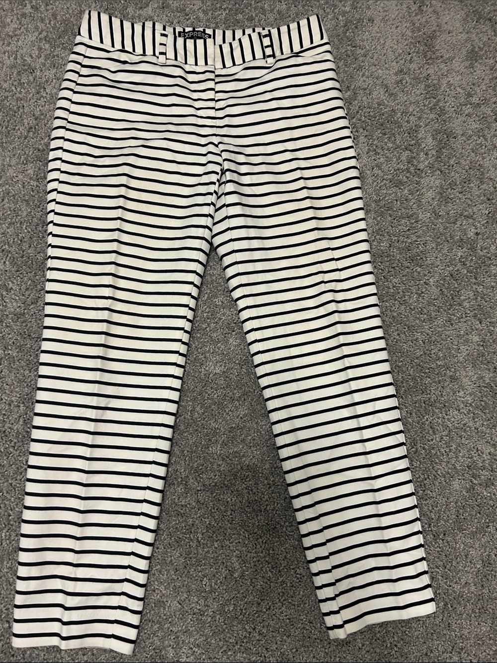Express Girls Black and White Striped Knit Pants